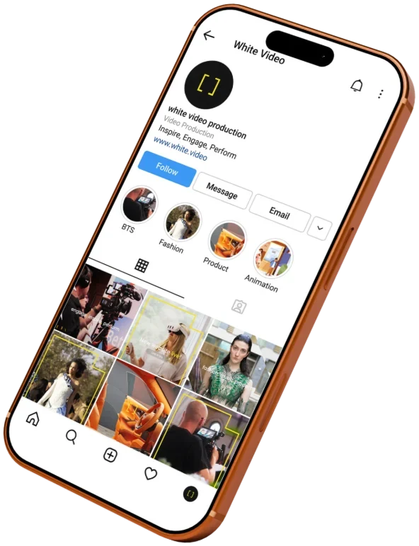 White Video Instagram profile on a phone